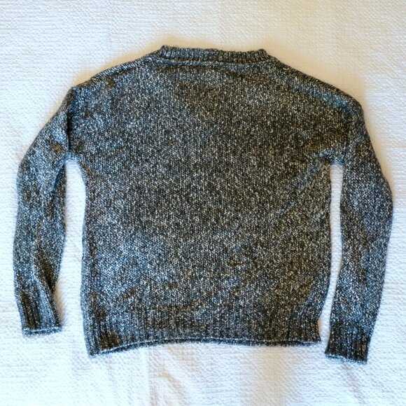 THEORY Parkland Chunky Gray Melange Slouchy Wool Sweater - Picture 3 of 12
